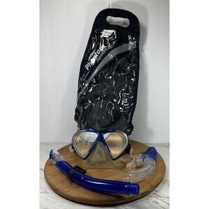 Phantom Aquatics 3 Window Mask Dry Snorkel Combo Blue  Snorkeling diving